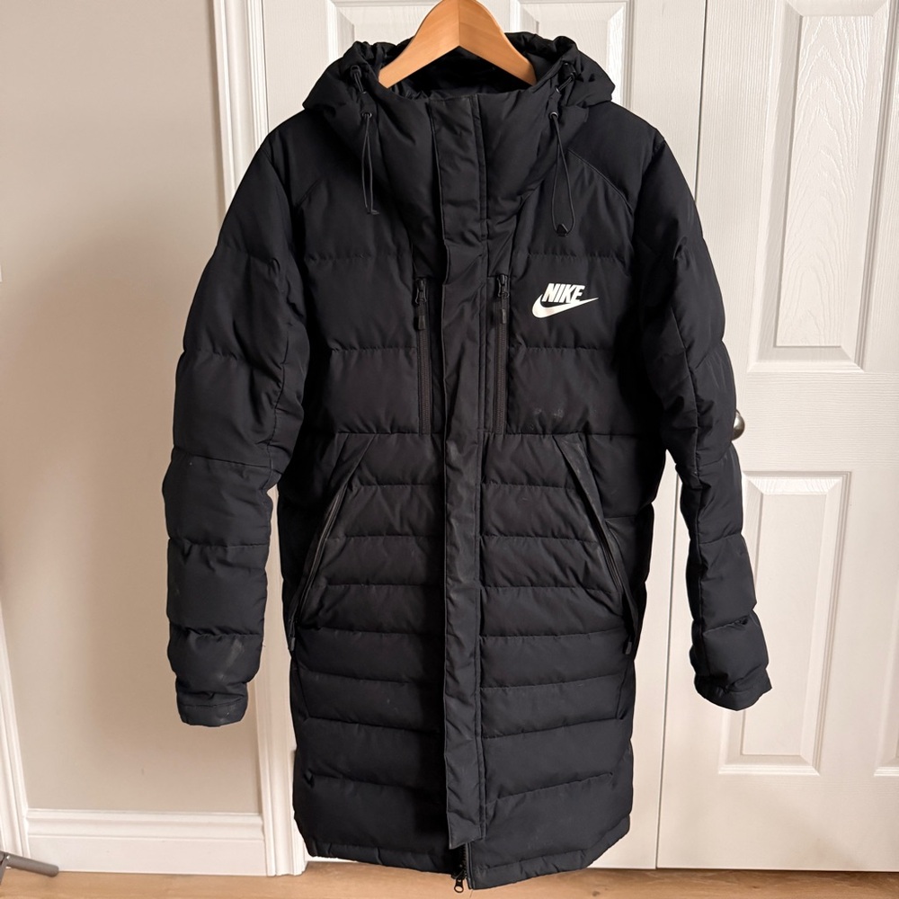 Nike NSW Premium Men's Down Fill Puffer Parka Jacket - Black - Picture 1 of 3